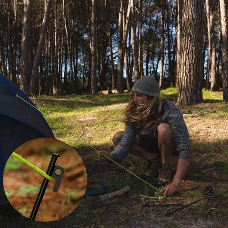 RIY Tent Stakes Heavy Duty 8 inch Metal Tent Pegs for Camping Steel Tent Stakes Inflexible and Unbreakable-24 PCS - Image 2